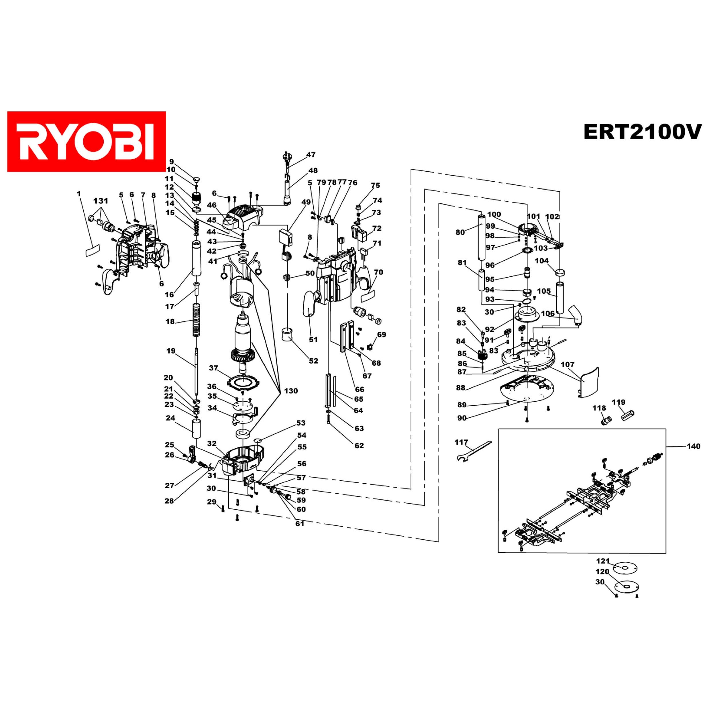Buy A Ryobi Ert2100v Spare Part Or Replacement Part For Your Routers